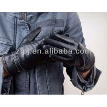 men's plain pattern tight leather gloves